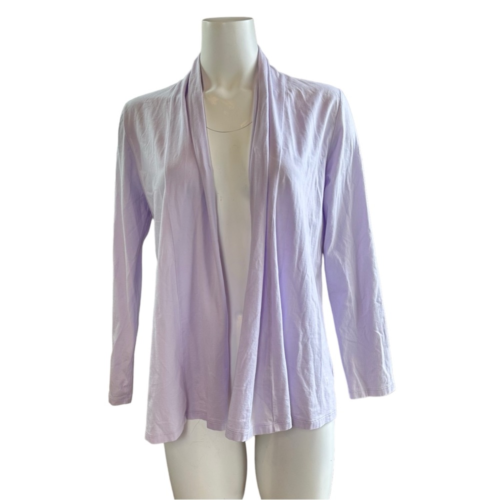 Talbots Supima Cotton Open Drape Cardigan Purple PM